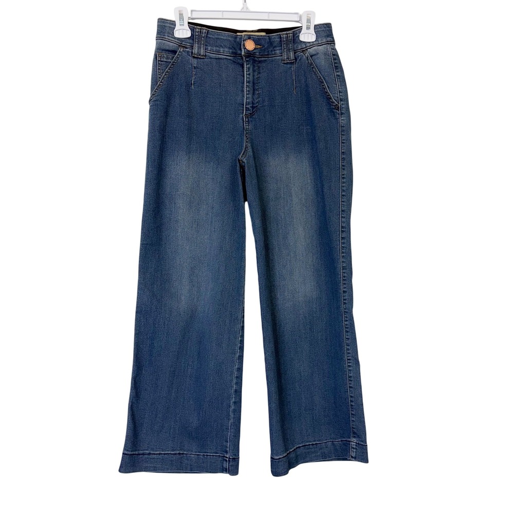 Democracy Ab Technology Wide Leg Jeans Women's 6 High Rise Ankle Stretch